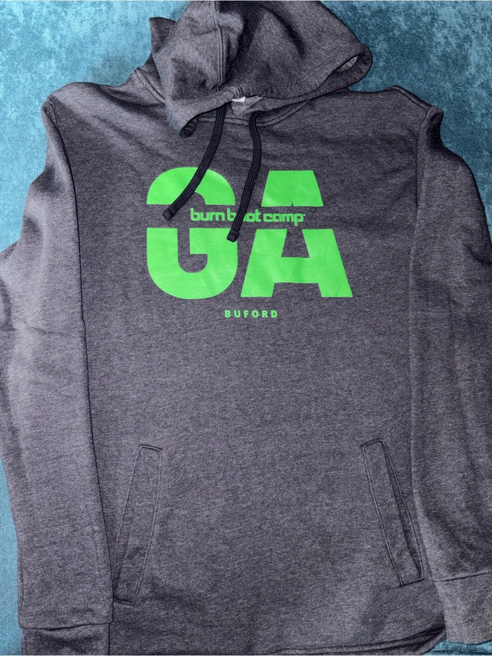 Burn boot camp Gray Hoodie with Green 'GA'